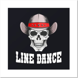 Line Dance Western Skull Posters and Art